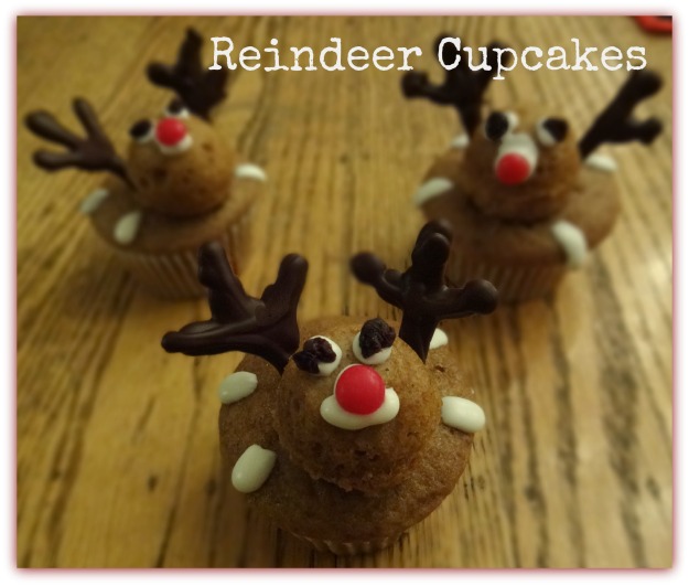 Reindeer Cupcakes Made with the Cannonball Ice Ball Tray