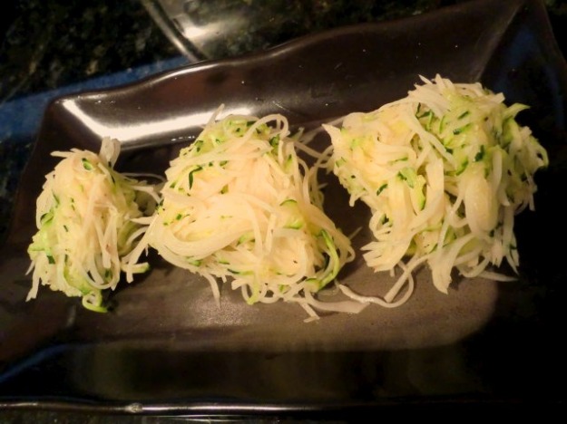 Potato and Zucchini Patties Before Cooking